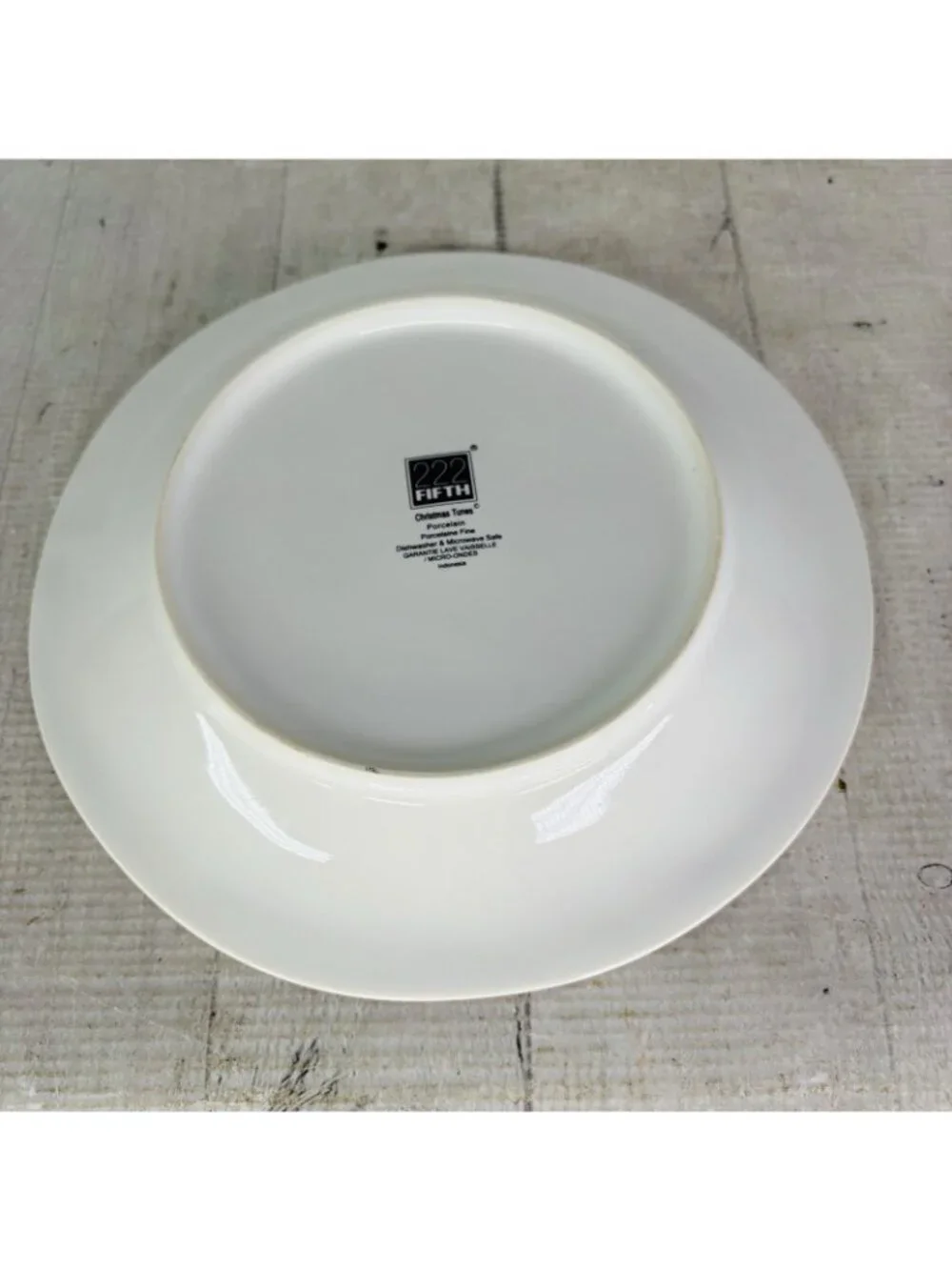 222 Fifth CHRISTMAS TUNES  Red White Words Porcelain 9
